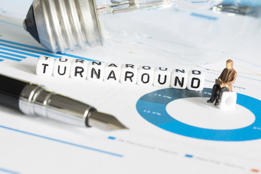 Business change or turnaround concept to save company struggle with vision mission or strategy