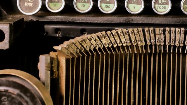 Letters on a vintage retro typewriter