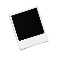 Realistic old photo frame isolated.