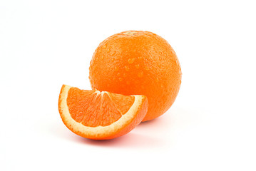Orange fruit with white background.