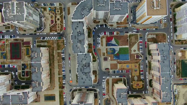 dormitory area. the problem of underground parking, the lack of underground parking. Drone shooting