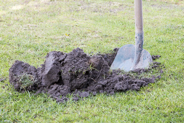 gartenarbeit mit schaufel