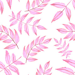 Fototapeta na wymiar Creative seamless pattern with autumn leaves. Fashion print 