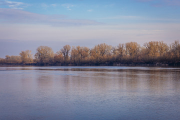 Vistula River bank near Warsaw city, Poland
