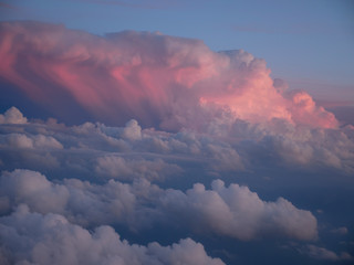 Scenic View Of Dramatic Sky clouds During Sunset, from plain