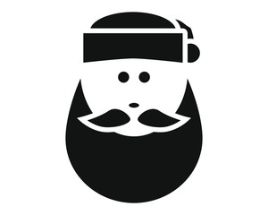 Obraz premium santa claus face simple icon vector