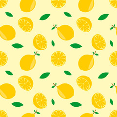  seamless pattern design of a lemon. against a white background