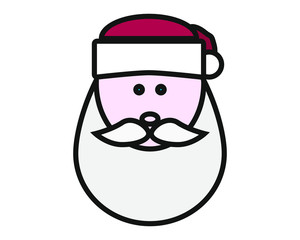 santa claus face simple icon vector
