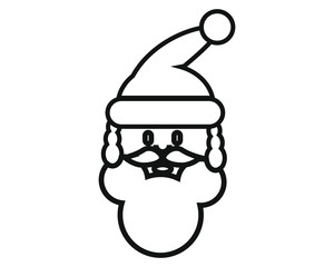 santa claus face simple icon vector