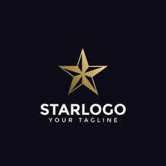 Luxury Abstract Gold Star Logo Design Template