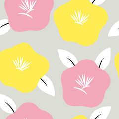 Vector seamless pattern of camellia flowers
