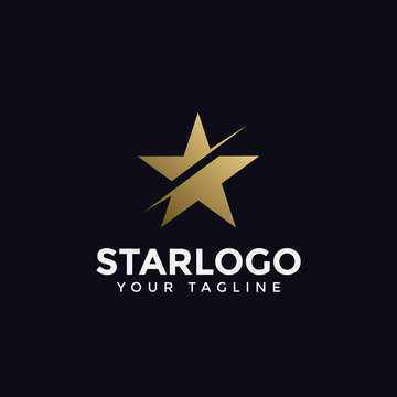 Luxury Abstract Gold Star Logo Design Template