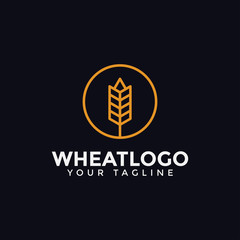 Circle Agriculture Grain Wheat Logo Design Template