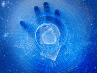 Digital abstract fractal background generated at computer.