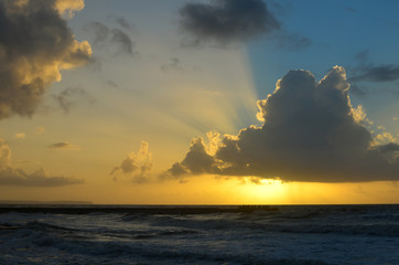 sunrise over the sea. japan.