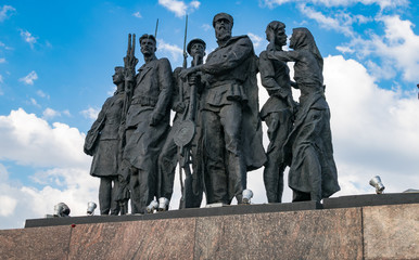 Monument "Heroic defenders of Leningrad" on Victory Square in Saint Petersburg