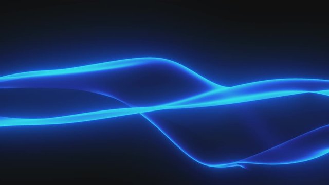 Looped animation. Abstract wavy background in dark blue color with smooth wave. Modern colorful wallpaper. 3d rendering.