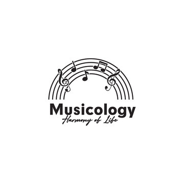 Music note logo design vector template