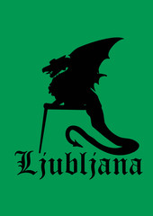 Ljubljana dragon icon. Symbol of capital city