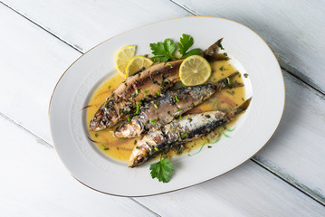Piatto di sardine in guazzetto, Cucina Mediterranea