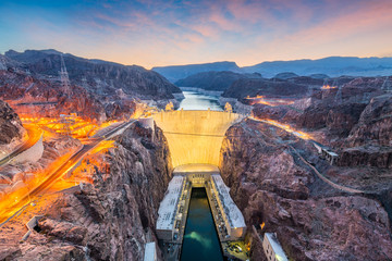 Hooover Dam on the Colorado River - obrazy, fototapety, plakaty