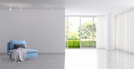 large luxury modern bright interiors Living room illustration 3D rendering computer digitally...