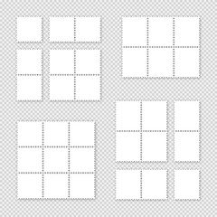 Vector collection of new postage stamps templates. Set of different clean postage stamps can be used as mock up, backgrounds, packaging design and other your own projects.