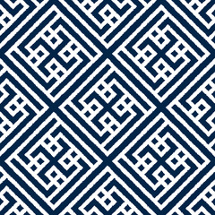 Geometric abstract seamless vector pattern including traditional korean or chinese motive with typical lines and elements
