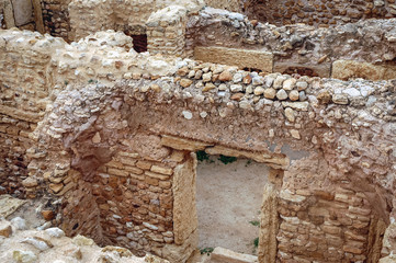 Remains of a fort in Roman ancient city Sufetula in Sbeitla city in north-central Tunisia