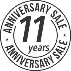 11 Years Anniversary Sale Badge Stamp SVG