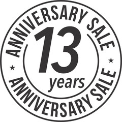13 Years Anniversary Sale Badge Stamp SVG