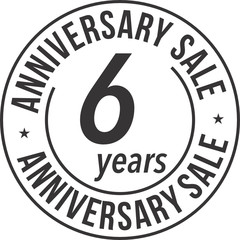 6 Years Anniversary Sale Badge Stamp SVG