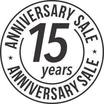 15 Years Anniversary Sale Badge Stamp SVG