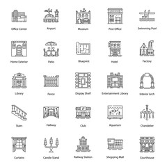 Home Furniture Line Icons Pack 