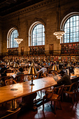NEW YORK AUGUST 16 2019: New York Library reading room