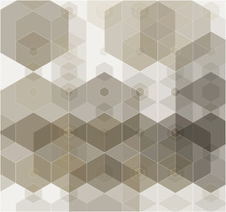 Abstract technology background. Lowpoly vector illustration. Hexagonal gray shapes geometric background.