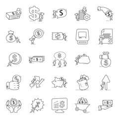 Money and Finance Line Vectors Pack