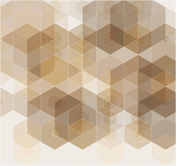 Abstract geometric vector background, brown hexagonal shapes for brochure, website, flyer design.