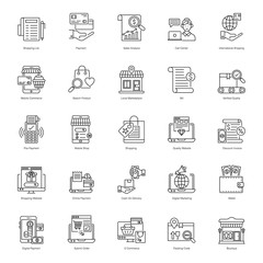Pack of Shopping Outline Icons