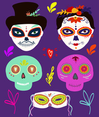illustration of a mask muertos