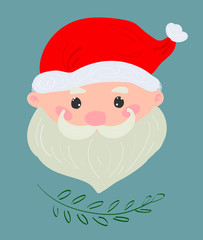 merry christmas card with santa claus