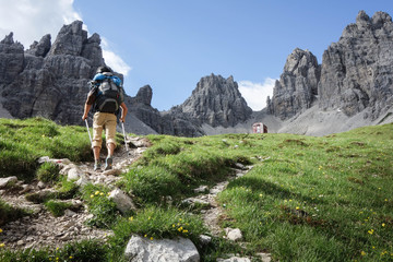 man trakking walk hiking mountains