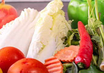 A variety of vegetables for cooking