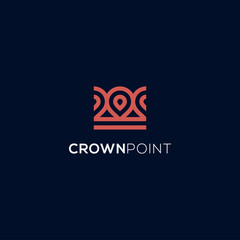 Obraz premium Abstract Crown point logo design. Royal place icon illustration vector