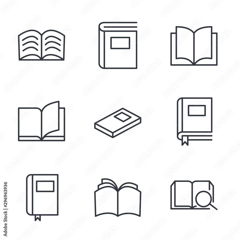 Aufkleber book set icon template color editable. book pack symbol vector sign isolated on white background. si