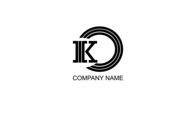 Fototapeta premium Abstract monogram, geometric ornament with letter on a white background. Vector illustration of company