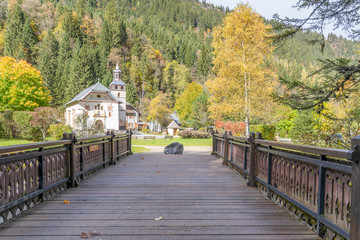 The church of Notre Dame de la Gorge, Les Contamines-Montjoie, French Alps