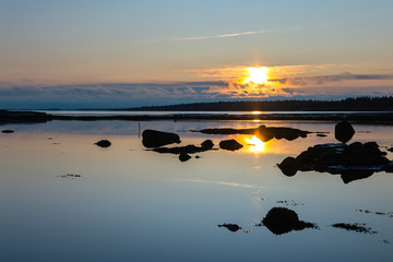 sunset over sea