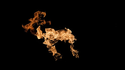 Fire flames on black background. fire on black background isolated. fire patterns