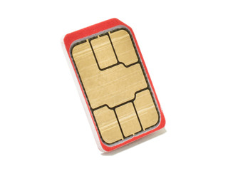 nano sim card isolated on white background